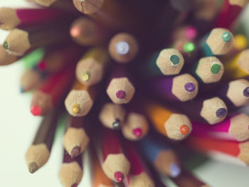 Full frame shot of multi colored pencils on table