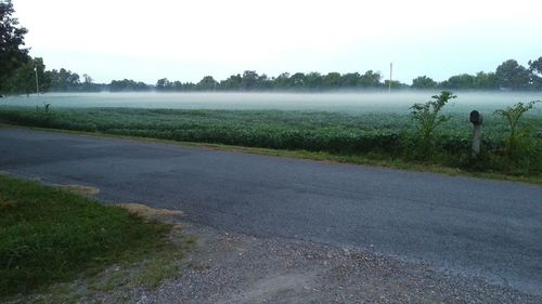 Road passing through field