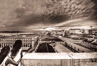 City against cloudy sky