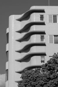 Low angle view of modern building against sky