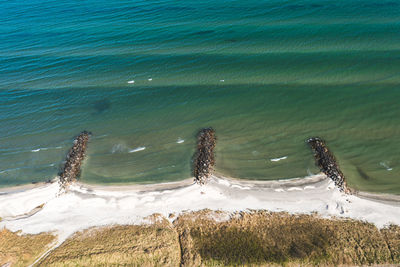 High angle view of beach