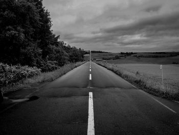 Empty road along landscape