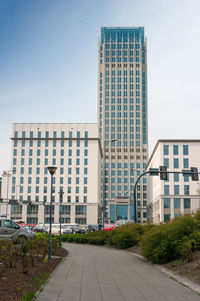 Modern buildings in city against sky