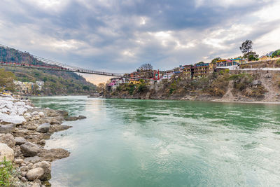 View of river against cloudy sky