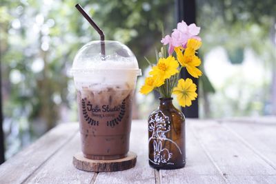 Close-up of drink on table