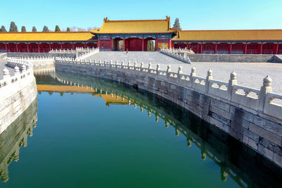 Reflection of building in lake