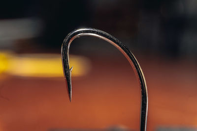 Close-up of spiral metal hook