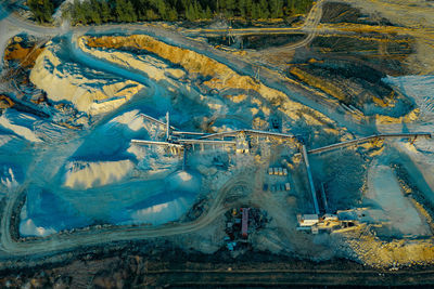 High angle view of coal mine