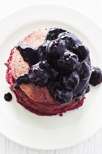 Close-up of chocolate cake in plate