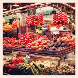 Fruits for sale at market stall