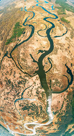 High angle view of river