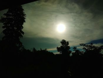 Low angle view of silhouette trees against sky during sunset