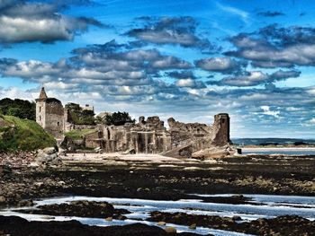 View of sea against cloudy sky