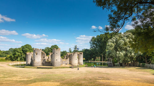 Built structure in park against blue sky