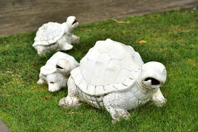 Close-up of statue on field