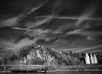 Scenic view of landscape against cloudy sky