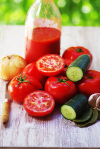 Close-up of fruits on table