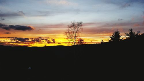 Silhouette of landscape at sunset
