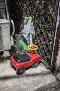 High angle view of vintage car