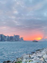 Hong kong seaside - sunset 