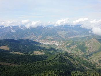 Aerial view of landscape against sky