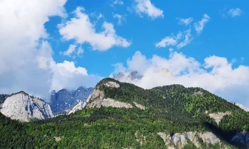 Low angle view of mountain against sky