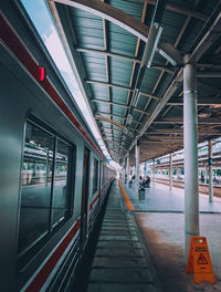 Train at railroad station platform