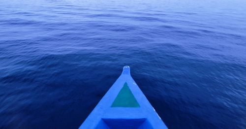 High angle view of sign on sea