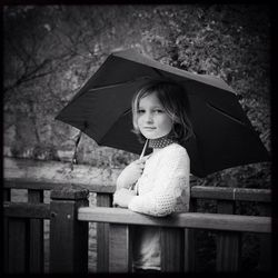 Portrait of girl playing outdoors