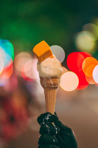 Close-up of ice cream cone
