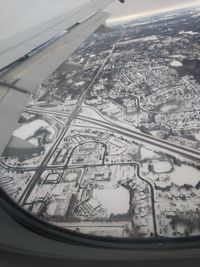 Aerial view of car window