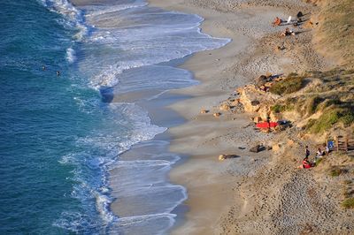 High angle view of beach