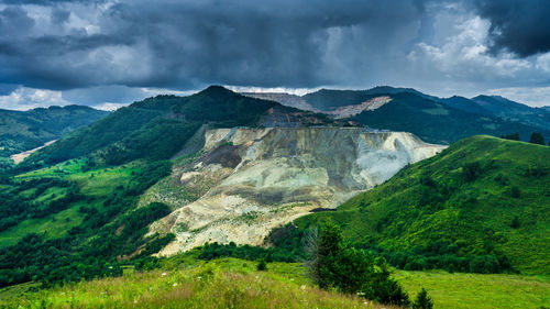 Scenic view of mountains against sky