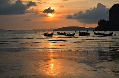 Scenic view of sunset over sea