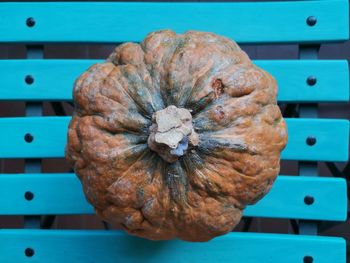 Close-up of pumpkin on table