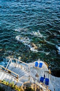 High angle view of swimming pool