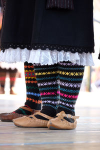 Cropped image of traditional dancer standing on stage