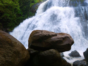 Scenic view of waterfall