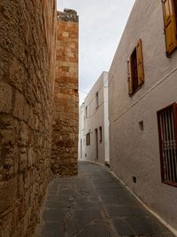Narrow alley amidst buildings in city