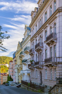 Street in karlovy vary city center, czech republic