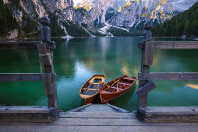 Scenic view of lake against mountain