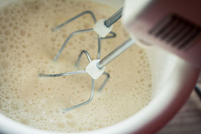 Close-up of mixer mixing food