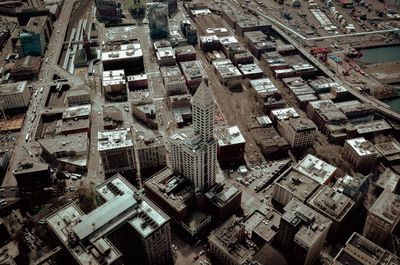 High angle view of cityscape