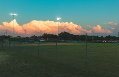 Scenic view of field against sky during sunset