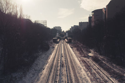 Railroad tracks in city