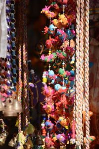 Close-up of multi colored hanging for sale