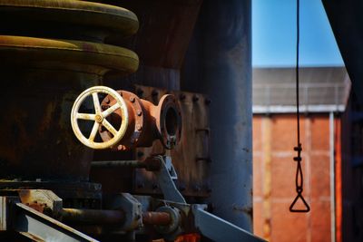 Close-up of rusty machine part