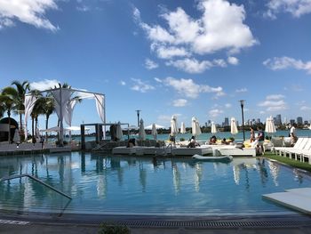 View of swimming pool against sky