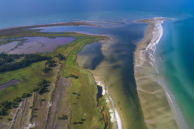 High angle view of beach