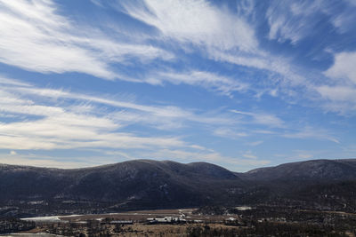 Bear mountain, ny at winter time. scenic overlook of bear mountain and hudson valley.